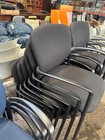 Lot Of 10 Side   Guest   Stack Chairs In Black Fabric By Group Lacasse