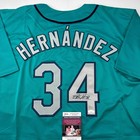 Autographed signed Felix Hernandez Seattle Teal Baseball Jersey Jsa Coa