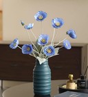 Pieces Poppies Flowers Artificial 2 ranunculus Artificial Flowers silk 3 Blue