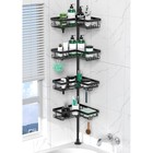 Height Adjustable Corner Shower Caddy 4-tier Waterproof Tension Organizer Hooks