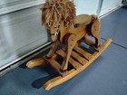 Vintage Wooden Large Child   s Rocking Horse  Amish Made  Signed