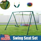 440lb Metal Swing Set Heavy Duty Kids Adult Outdoor Backyard Playset With 2 Seat