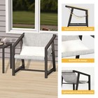 3-piece Outdoor Furniture Dining Chairs Set Patio Bistro Set W pillows Table