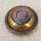 Antique Brass Mop Mother Of Pearl Center Button 35mm Target Design Domed Pink