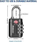 4 Pack Tsa Approved Luggage Locks  Combination Travel Padlock 3-digit Waterproof