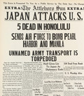 Japan Attacks U s  The Attleboro Sun Newspaper Front Page Headline 1941  20