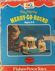 Vtg 1971 Fisher Price Play Family Merry Go Round W Original Box - Needs Repair