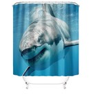 Shark Shower Curtain Bathroom Rug Set Bath Mat Pedestal Rug Toilet Lid Cover