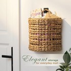 Set Of 2 Wicker Hanging Basket For Organizing  Front Door  Mail  Flowers - Wo   