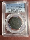 1787 Vermont Copper Cent Britannia Pcgs Vf Detail Colonial Strong Coin