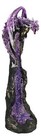 Purple Dragon On Geode Rock Gemstone Quartz Pillar Incense Burner Figurine
