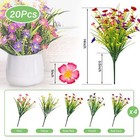 20 Bundles Artificial Flowers For Outdoors Plastic Flowers Decoration Uv Resi   