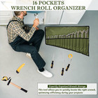 16 Pockets Wrench Roll Up Pouch  Wrench Roll Organizer And Tool Storage  Rolled