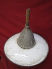 Vintage 18  White Porcelain Enamel Industrial Barn Pendant Light
