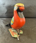 Vintage Jumping Parrot Wind-up Tin Litho Toy  Original Key No Box  Working