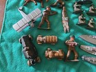 Lot Of 20 Barclay manoil Toy Soldiers  Tootsie Toy Ships And Plane  Plus More