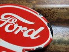 Vintage Ford Porcelain Sign Tractor Plate Topper Farming Equipment Dealer Sales