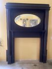 Antique Fireplace Mantel With Oval Mirror