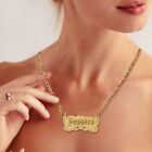 Personalized 14k Gold Plated Any Name Plate Script Chain Necklace 14 Styles