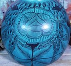 Floral Vase Vines   Birds Teal   Black Handmade Michoac  n Mexican Folk Art Large