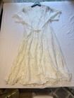 Vintage 80   s Starina White  Lace Dress  cottagecore  Boho  Bridal  Floral  