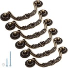 6pcs Vintage Antique Bronze Drop Bail Pulls  5  Hole Centers Retro Drawer Handle