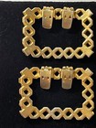 Tip Toe Brand- Vintage Braided Gold Tone Shoe Clips-signed