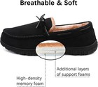 Mens Moccasin Slippers Indoor Outdoor House Slippers Warm Plush Fuzzy Memory    