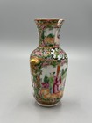 Antique 19th C  Chinese Canton Famille Rose Mandarin Vase Gilded Beast Handles