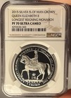 2015 Silver Isle Of Man Ngc Ms 70 Ucam Queen Elizabeth Ii