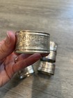 Vintage French Silverplate Monsieur Madame Napkin Rings Set Of 5 Art Nouveau