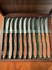 Vintage Cutco  1059 Serrated Steak Knife Set 10 Piece W  Felt Lined Wood Box