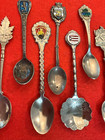 Lot Of 14 Central South America Caribbean Spoons Sterling  Silver  Alloy  Enamel