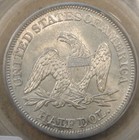 1860 Seated Liberty Half 50c Pcgs Certified Ms62 Old Green Holder