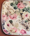 Vintage Fiberglass Mid Century Modern Mcm Tray Floral Roses  13  X 9 5       12b