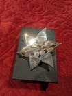 Mexican Silver 925  Flower Starburst Brooch Pin W  Black Round Center Stone