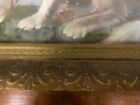 Antique Victorian Collie Australian Shepherd Dog Original Oil In Beautiful Frame