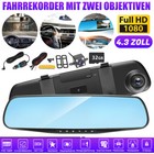 1080p Hd Rearview Mirror Car Dvr Dual Dash Cam Front Rear Video Recorder Camera