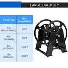 Rv Extension Cord Reel 200 Ft 15a 12 3 Awg Metal Heavy Duty Foldable Handle