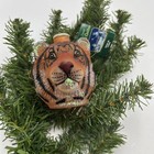 Tiger Head  Light Cover -  Old World Christmas Blown Glass Ornament New W tag