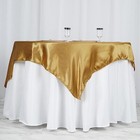 Gold 60x60  Satin Square Table Overlay Wedding Party Catering Supplies Sale