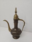 Vintage Hand-etched Solid Brass Lidded Middle Eastern Ewer Lamp