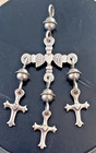 Yalalag Wedding Cross Vintage Mexican Sterling Silver Pendant 30 Grams
