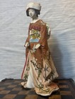 Antique Bisque Japanese Geisha Figurine Signed 11 Inches Tall