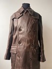 Wwii Era German Military Style Leather Greatcoat Motorcycle Type Dated 1941