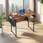 32  Office Small Computer Desk home Study Table With 2 Fabric Drawers   Side Bag