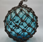 Vintage Glass Fishing Float In  Aqua 