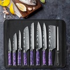 8pcs Handmade Hand Forged Damascus Steel Chef Knife Set Kitchen Knives Set