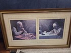 Double Print Old Couple Saying Grace Give Thanks Praying Framed  Richard Brooks 