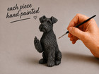 Schnauzer Raising Middle Finger Figurine - Holiday Stocking Stuffer  Gift Boxed